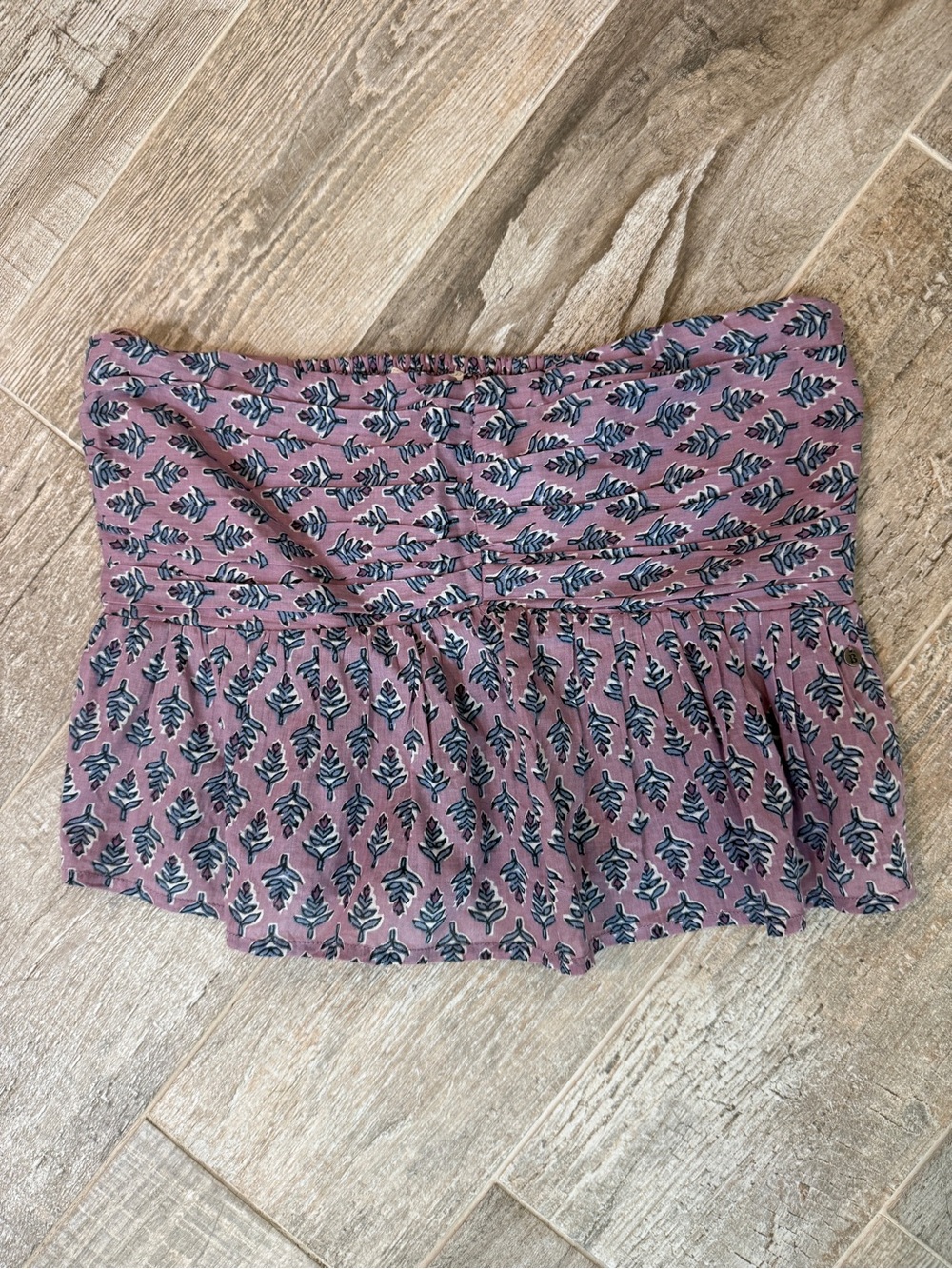 Women's Mauve Floral Smocked Tiered Tube Top